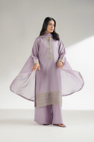 3 Piece Masoori Stripe Embroidered Suit (CS0543)
