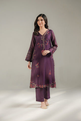 2 Piece Viscose Khaddi Net Embroidered Suit (CS0702)
