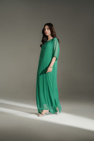 1 Piece Chiffon Embroidered Kaftan (FL0209)