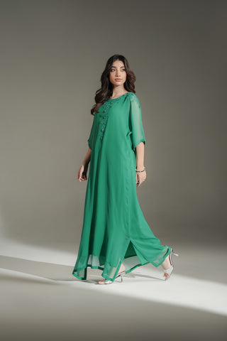 1 Piece Chiffon Embroidered Kaftan (FL0209)