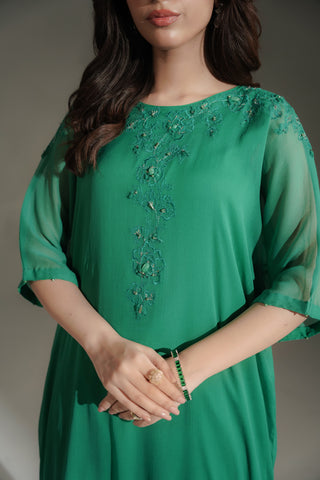 1 Piece Chiffon Embroidered Kaftan (FL0209)
