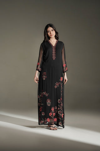 1 Piece Chiffon Embroidered Dress (FL0231)