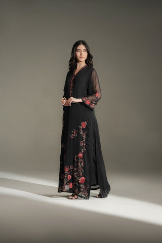 1 Piece Chiffon Embroidered Dress (FL0231)