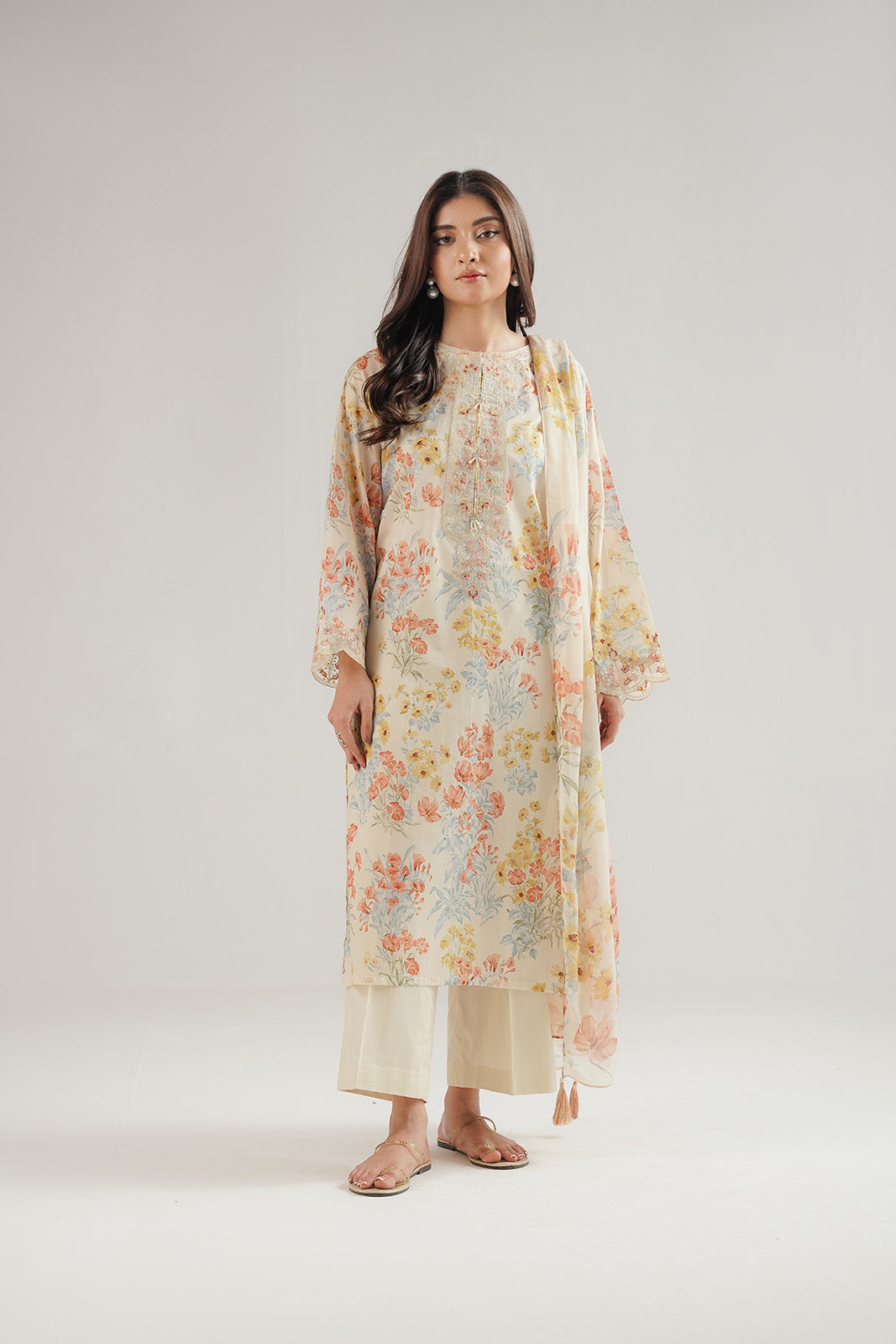 3 Piece Printed Lawn Embroidered Suit (CP0473)