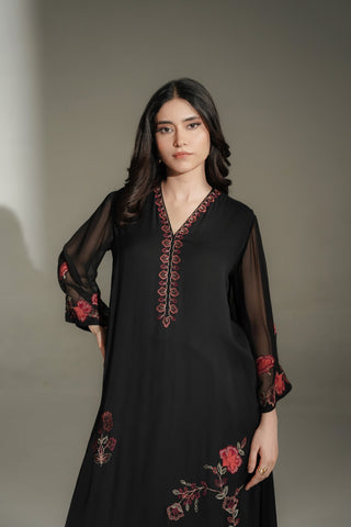 1 Piece Chiffon Embroidered Dress (FL0231)