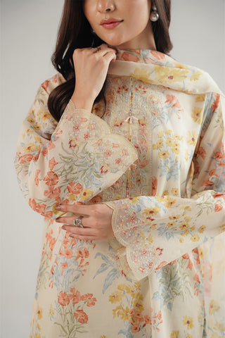 3 Piece Printed Lawn Embroidered Suit (CP0473)