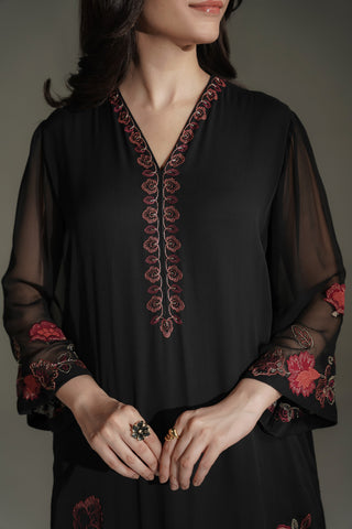 1 Piece Chiffon Embroidered Dress (FL0231)