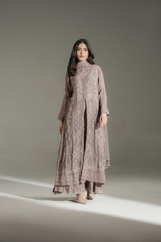 3 Piece Khaddi Net Embroidered Suit (FW0038)