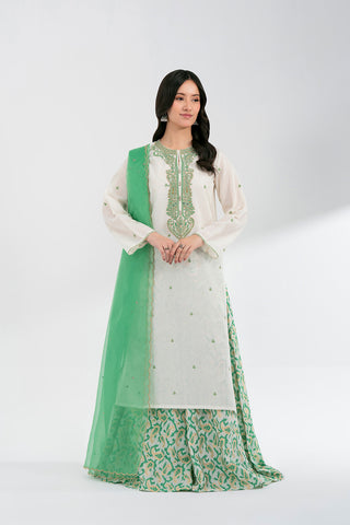 3 Piece Check Lawn Embroidered Suit (CS0604)