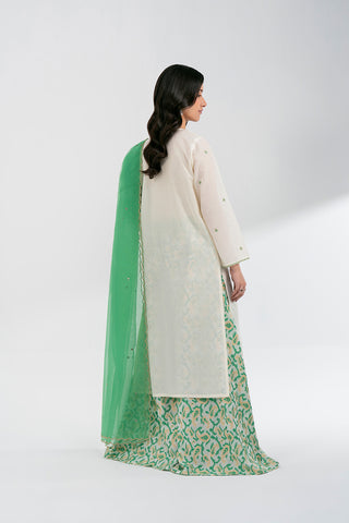 3 Piece Check Lawn Embroidered Suit (CS0604)