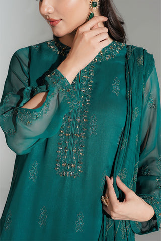 3 Piece Chiffon Embroidered Suit (FL0178)