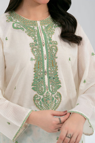 3 Piece Check Lawn Embroidered Suit (CS0604)