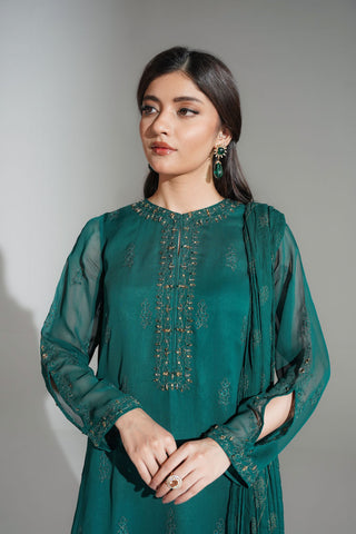 3 Piece Chiffon Embroidered Suit (FL0178)