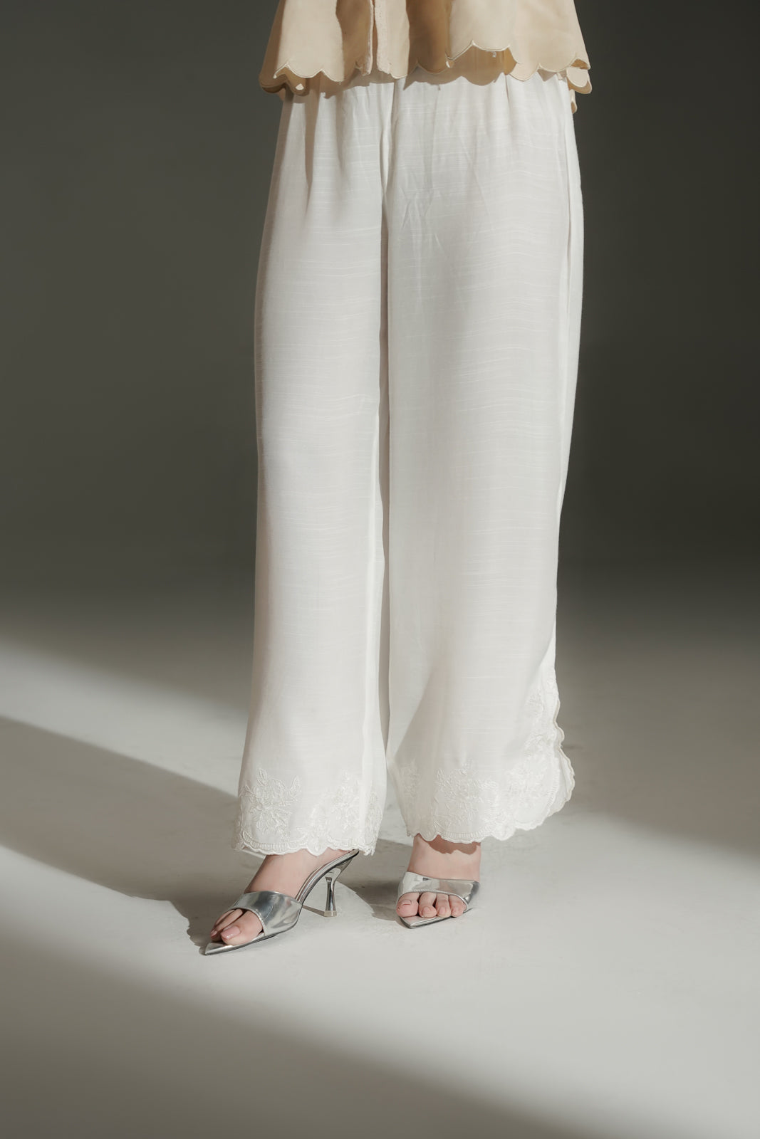 1 Piece Raw Silk Embroidered Culottes (FB0021)