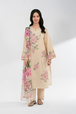 3 Piece Cotton Rip Stop Embroidered Suit (CS0596)