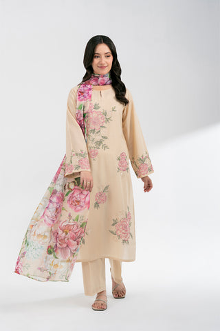 3 Piece Cotton Rip Stop Embroidered Suit (CS0596)