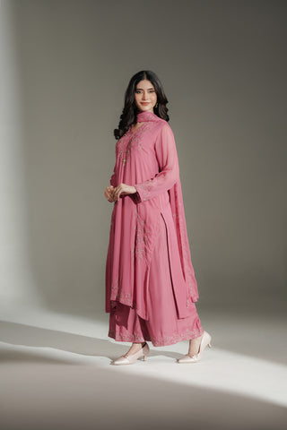 3 Piece Chiffon Embroidered Suit (FL0233)