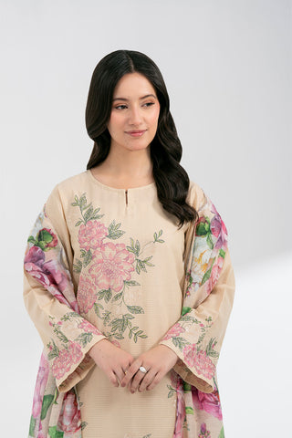 3 Piece Cotton Rip Stop Embroidered Suit (CS0596)