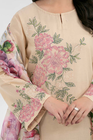3 Piece Cotton Rip Stop Embroidered Suit (CS0596)
