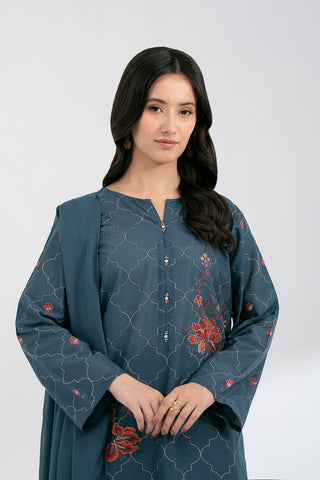 3 Piece Lawn Embroidered Suit (CS0597)