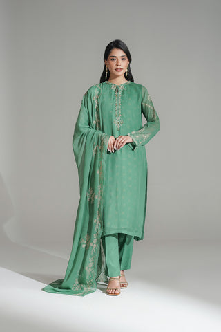 3 Piece Chiffon Embroidered Suit (FS0158)
