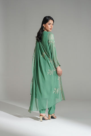 3 Piece Chiffon Embroidered Suit (FS0158)