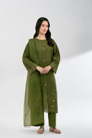 3 Piece Lawn Embroidered Suit (CS0598)