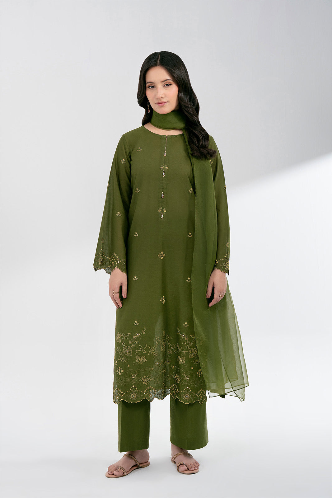 3 Piece Lawn Embroidered Suit (CS0598)