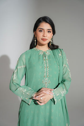 3 Piece Chiffon Embroidered Suit (FS0158)