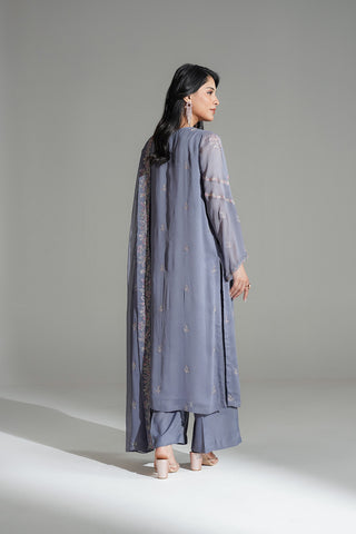 3 Piece Chiffon Embroidered Suit (FL0180)