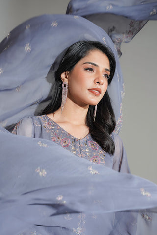 3 Piece Chiffon Embroidered Suit (FL0180)