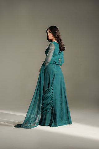 2 Piece Chiffon Embroidered Saree Lehnga/Blouse (FW0028)