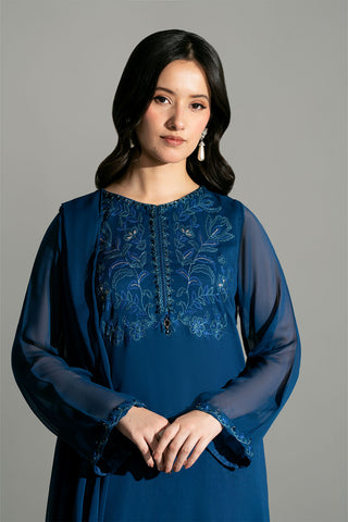 2 Piece Chiffon Embroidered Suit (FS0180)