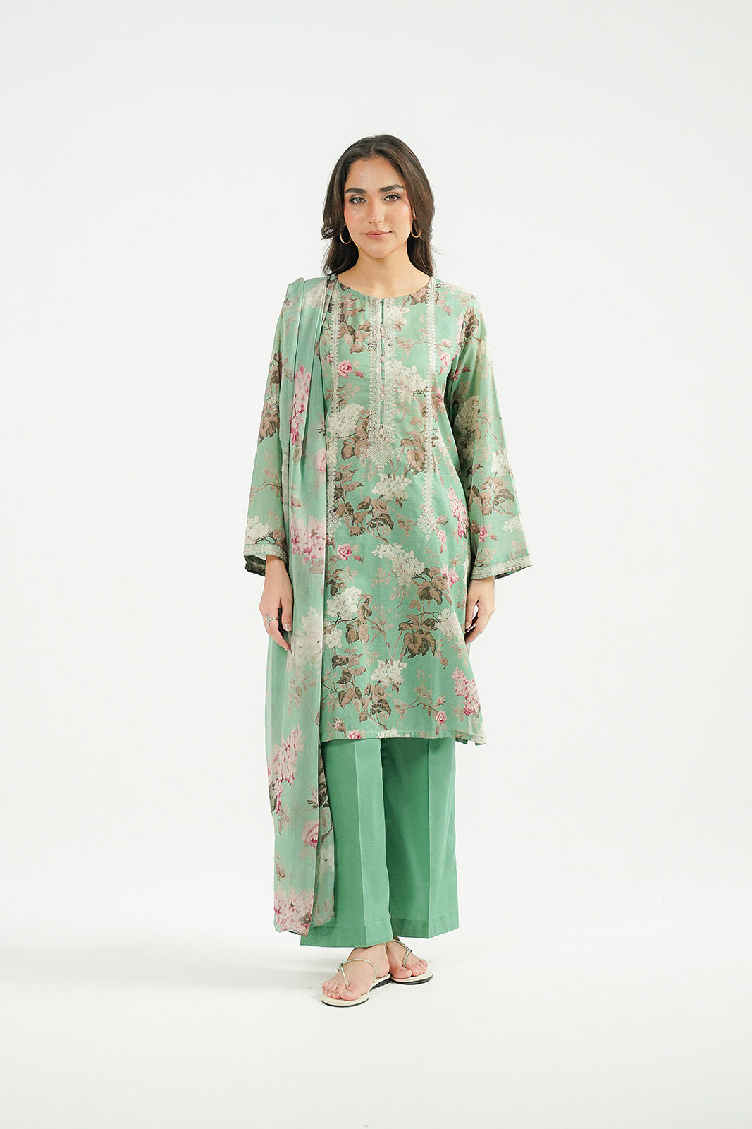 3 Piece Printed Lawn Embroidered Suit (CP0519)