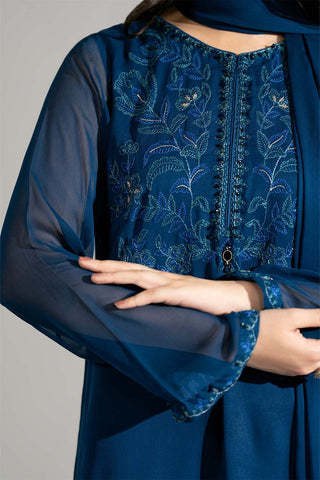 2 Piece Chiffon Embroidered Suit (FS0180)