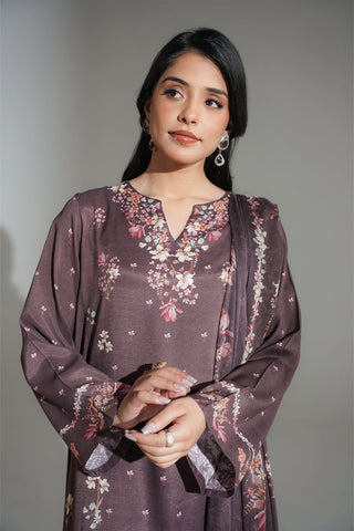 3 Piece Printed Raw Silk Printed Suit (FS0168)