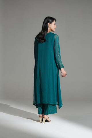 2 Piece Chiffon Embroidered Suit (FS0166)