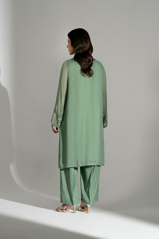 2 Piece Chiffon Embroidered Suit (FS0184)