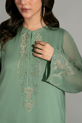 2 Piece Chiffon Embroidered Suit (FS0184)