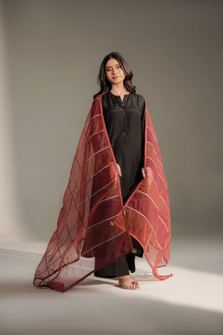 1 Piece Synthetic Organza Embroidered Dupatta (FD0139)