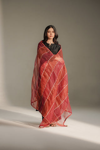 1 Piece Synthetic Organza Embroidered Dupatta (FD0139)
