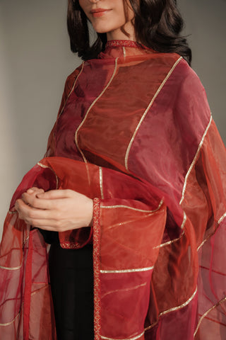 1 Piece Synthetic Organza Embroidered Dupatta (FD0139)