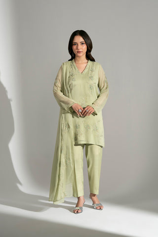 3 Piece Chiffon Embroidered Suit (FS0188)