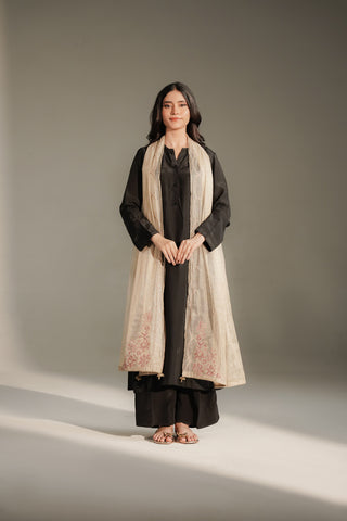 1 Piece Emboss Net Embroidered Shawl (FH0035)