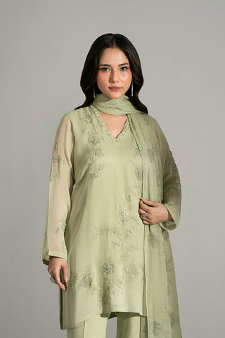 3 Piece Chiffon Embroidered Suit (FS0188)