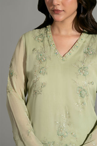 3 Piece Chiffon Embroidered Suit (FS0188)