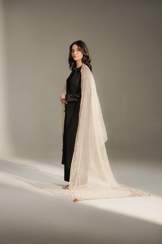 1 Piece Emboss Net Embroidered Shawl (FH0035)