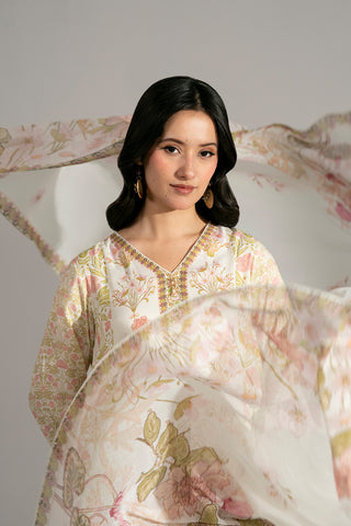 3 Piece Printed Raw Silk Printed Suit (FS0171)
