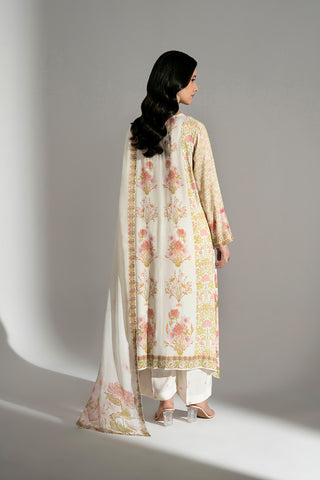 3 Piece Printed Raw Silk Printed Suit (FS0171)