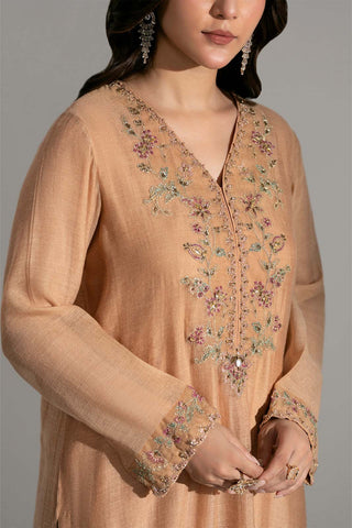 3 Piece Khadi Net Embroidered Suit (FL0196)